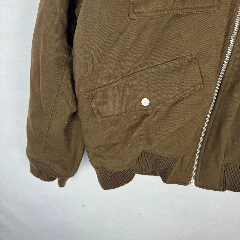 Mode of One Mens Multi Pocket Bomber Jacket Dark Walnut Brown XL 100194438MN
